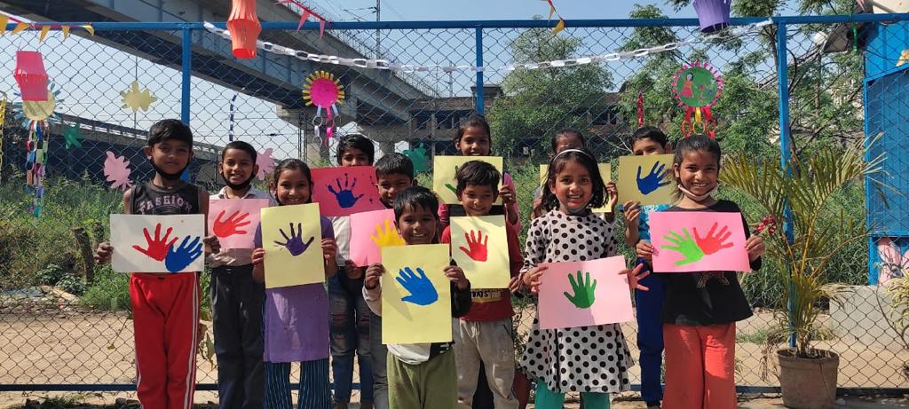 Childrens celebrating Holi 2022